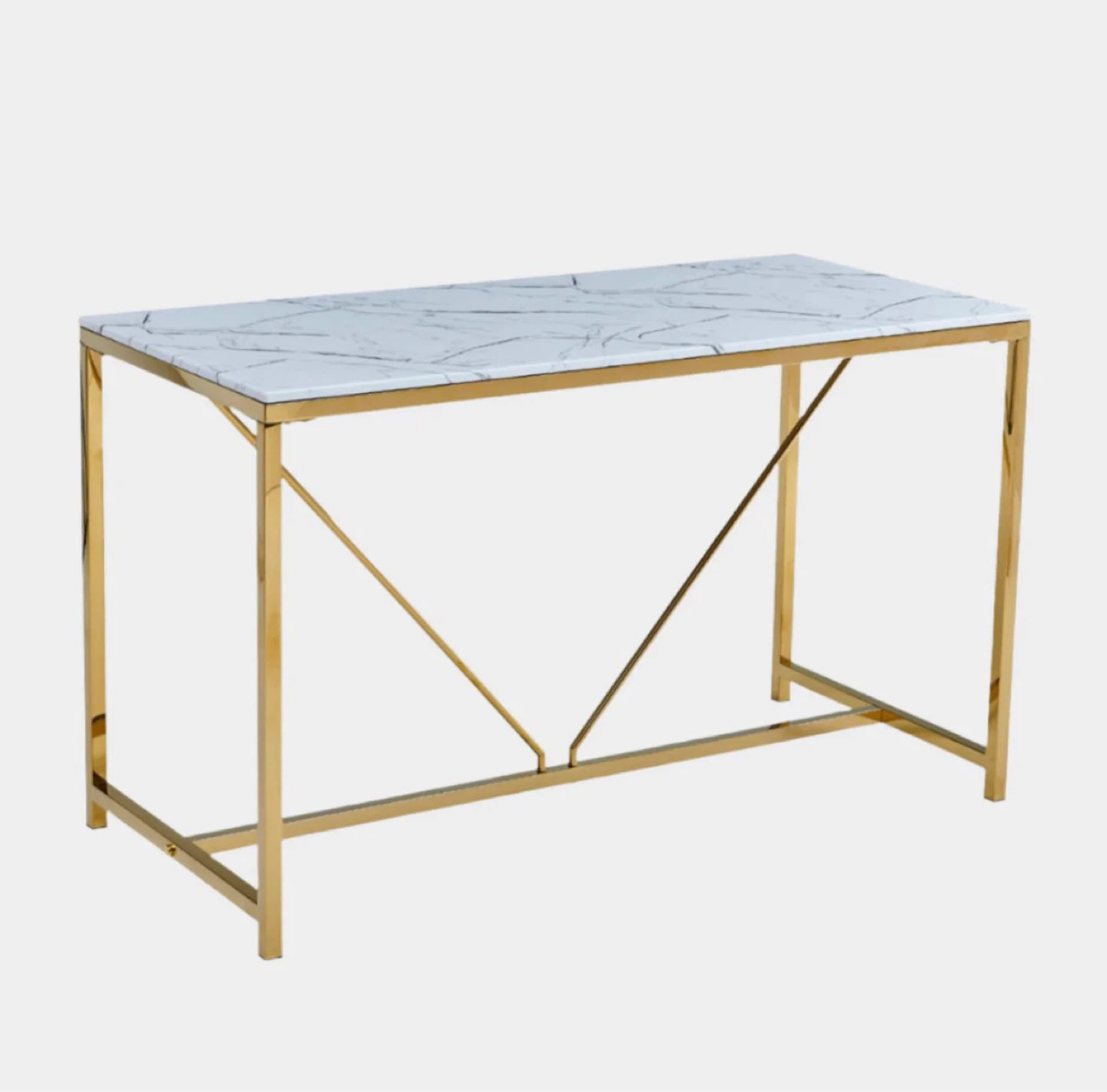 Bar Table - Marble Top & Gold Steel Frame - photo 3