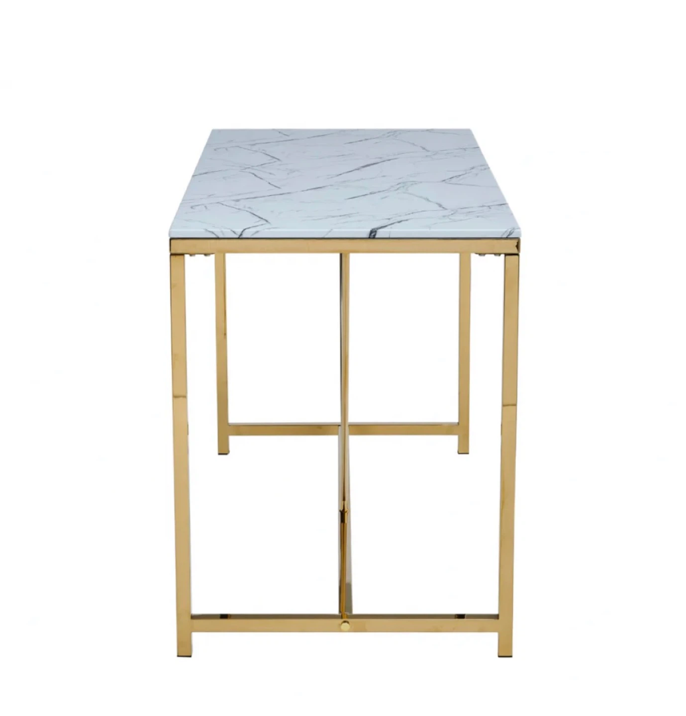 Bar Table - Marble Top & Gold Steel Frame - photo 2