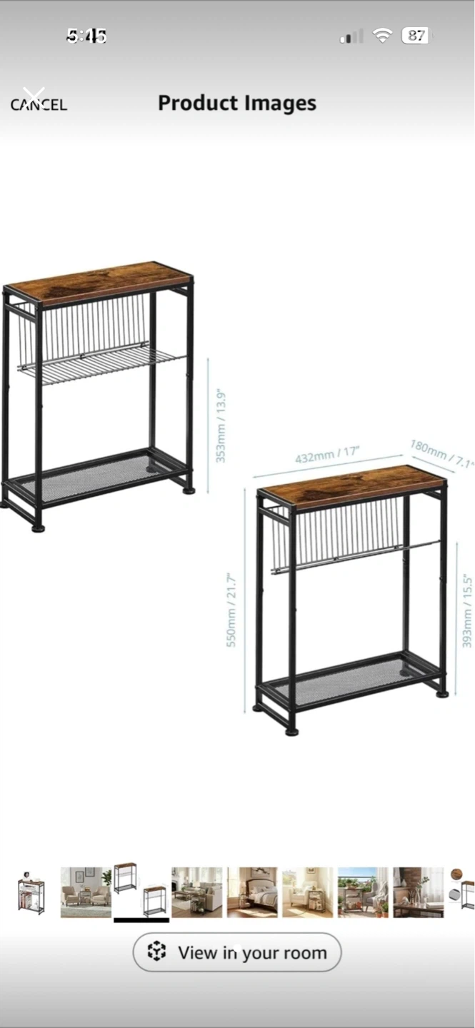 2 Rustic End Table with Storage Shelf - photo 3