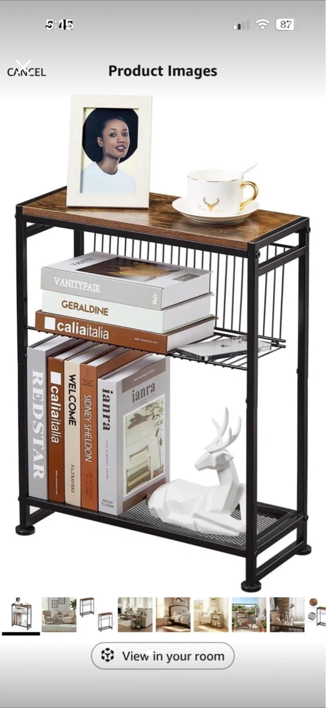 2 Rustic End Table with Storage Shelf