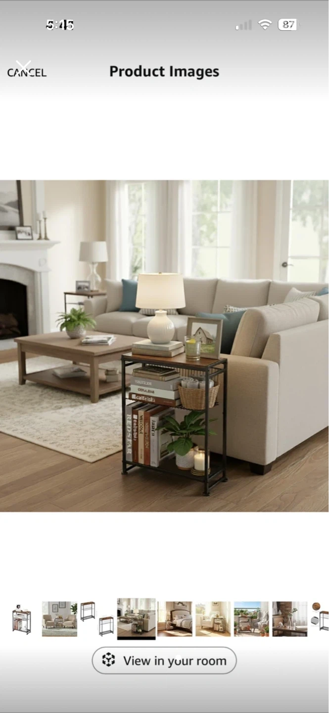 2 Rustic End Table with Storage Shelf - photo 2