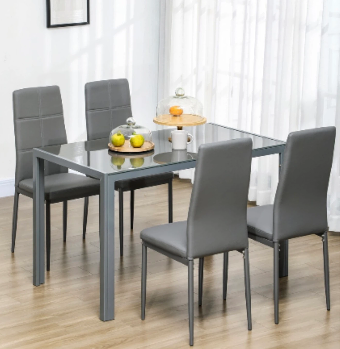 HOMCOM 5 Piece Dining Set - Table & 4 Chairs