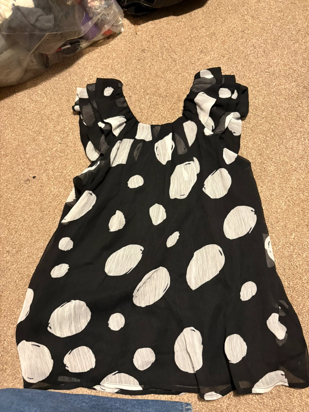 DIVA Women's Black and White Polka Dot Top - Size M - photo 2