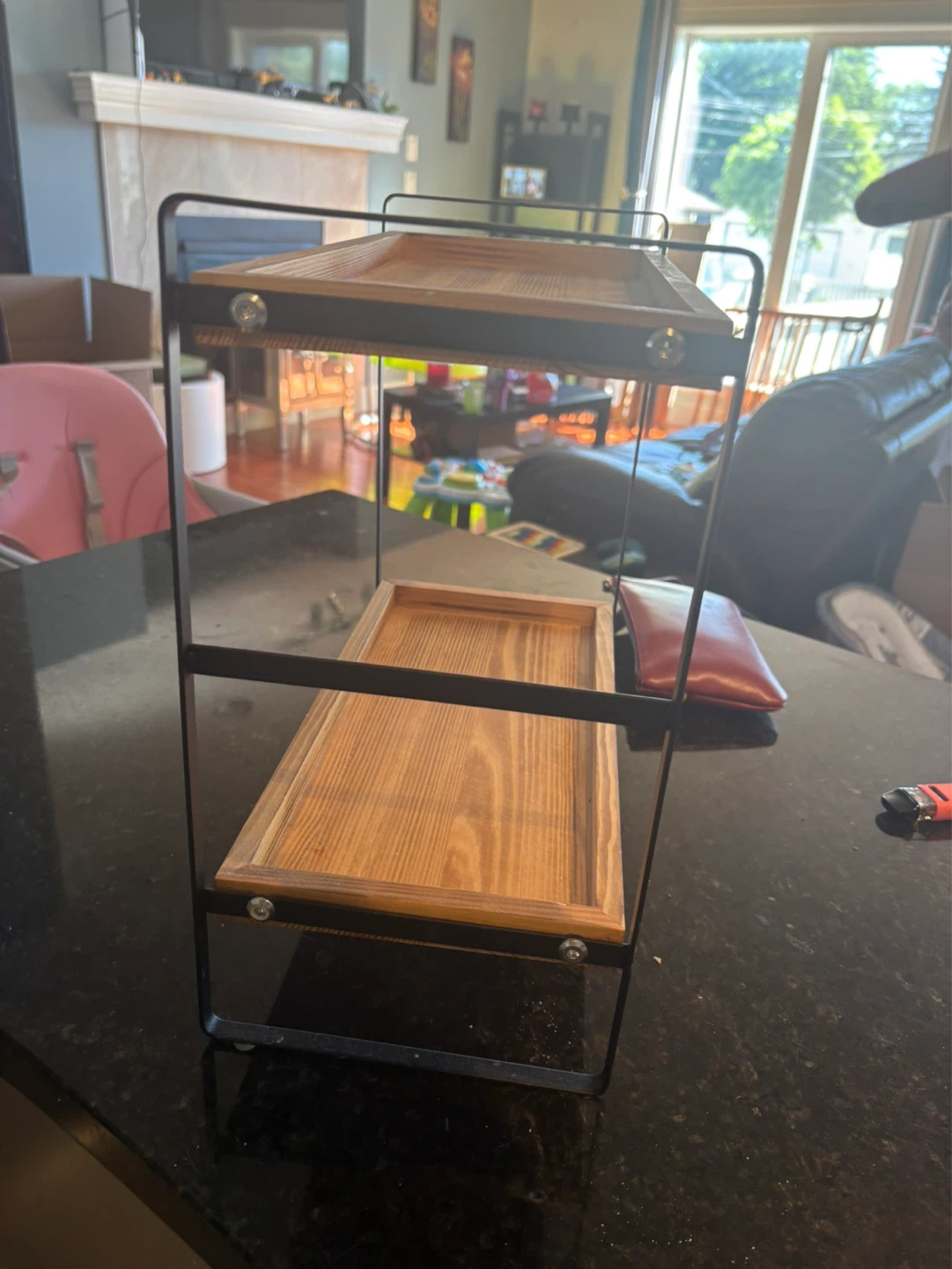 2-Tier Wooden Shelf Unit - photo 2