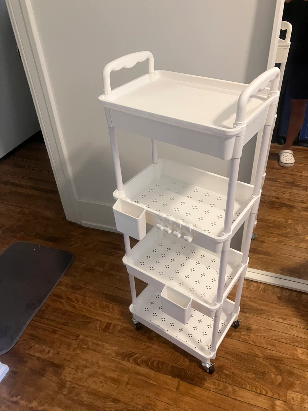 White 4-Tier Rolling Storage Cart - photo 2