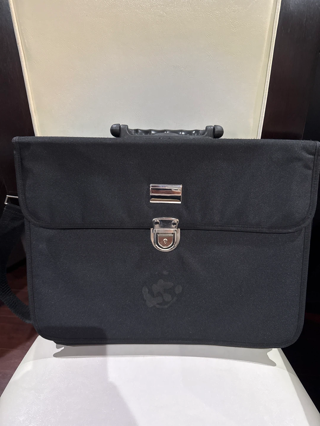 Black Briefcase with Multiple Compartments