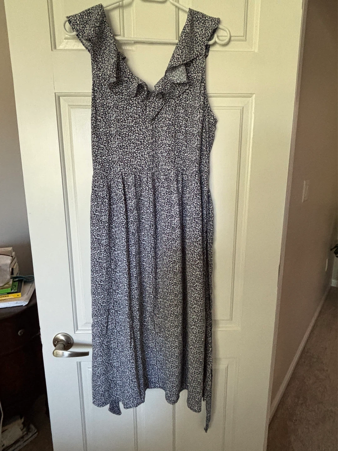 Floral Ruffle V-Neck Dress