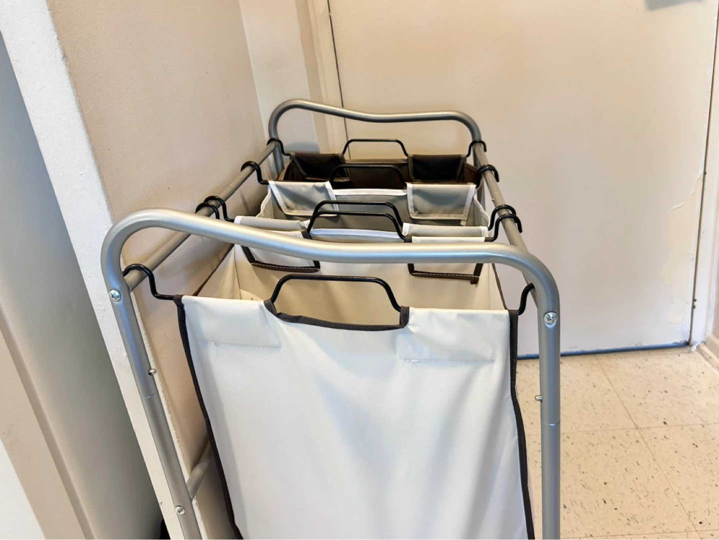 3-Bin Laundry Sorter Cart with Wheels - photo 4