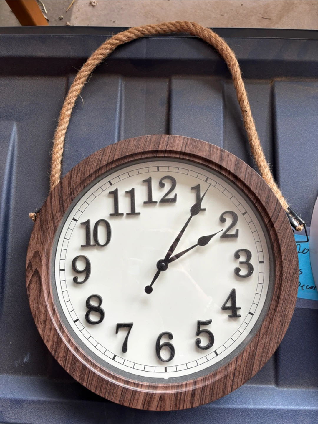 Wall Clock with Rope Hanger