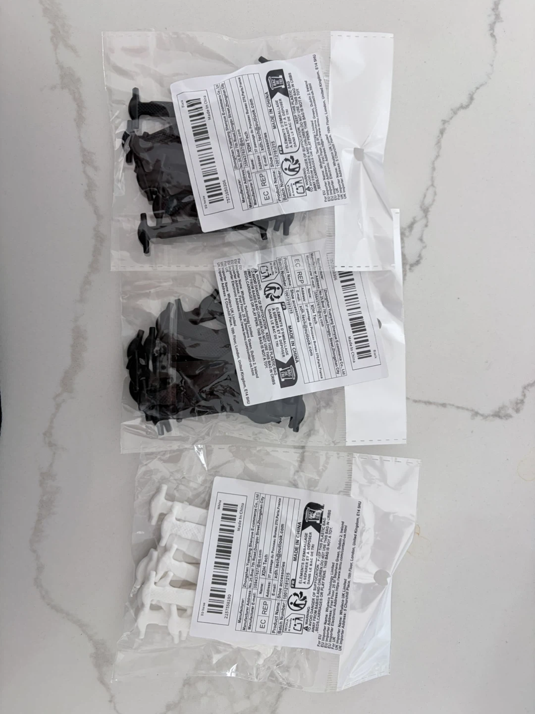 No-Tie Silicone Shoelaces - Black & White