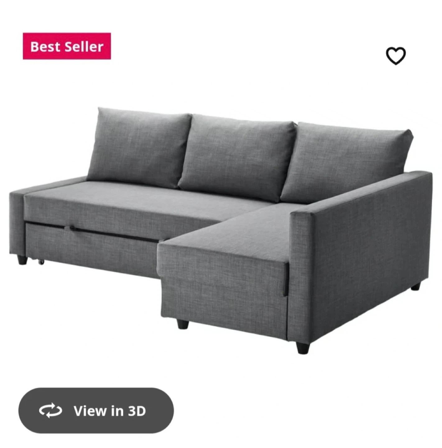 Grey Sectional Sofa Bed with Storage - photo 3