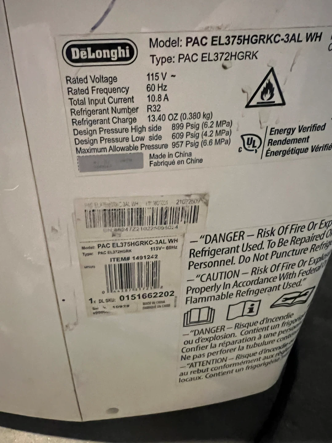 DeLonghi Pinguino PAC EL375HGRKC-3AL WH Portable Air Conditioner - photo 4