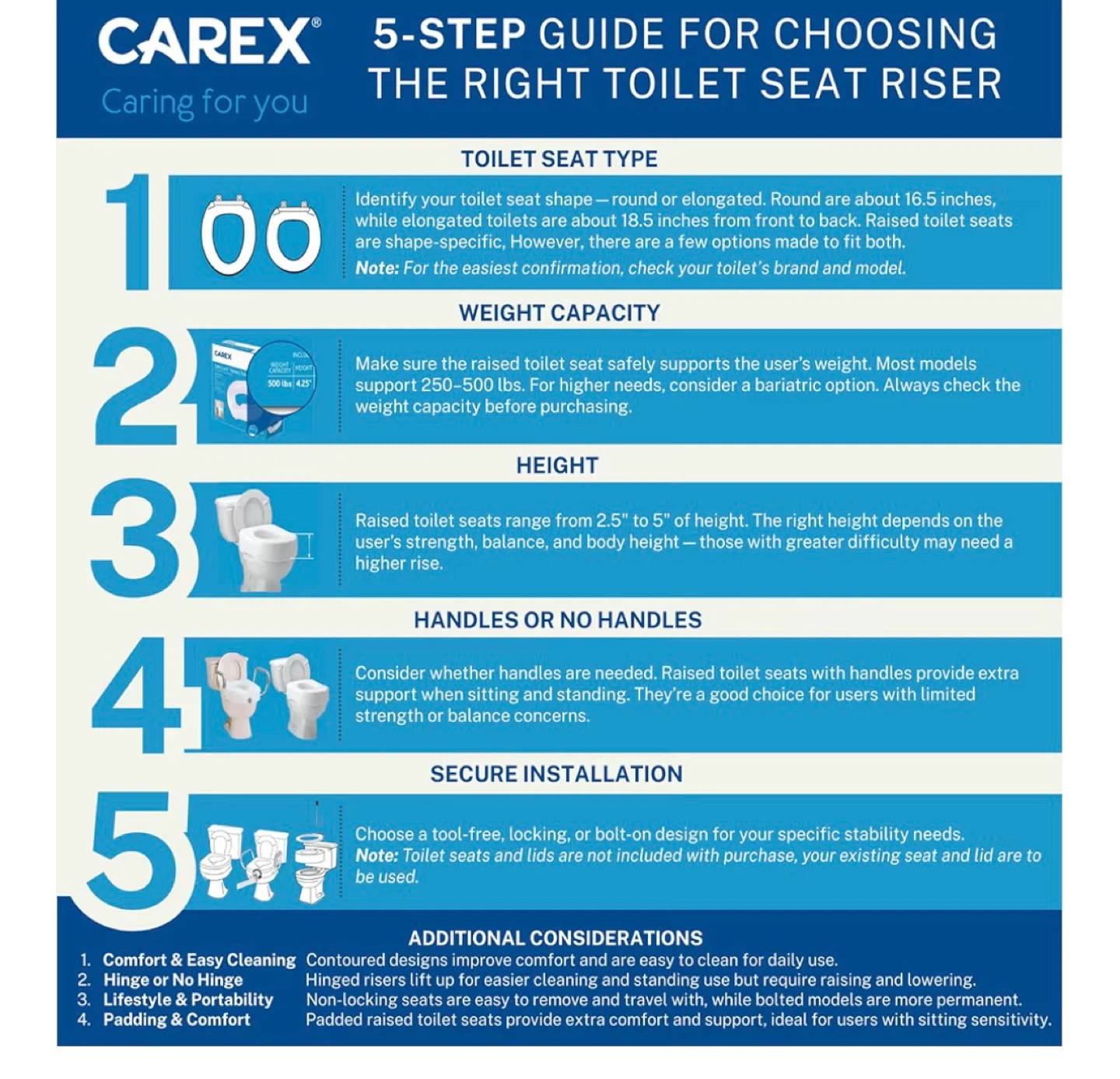 Carex Toilet Seat Riser with Handles - photo 3