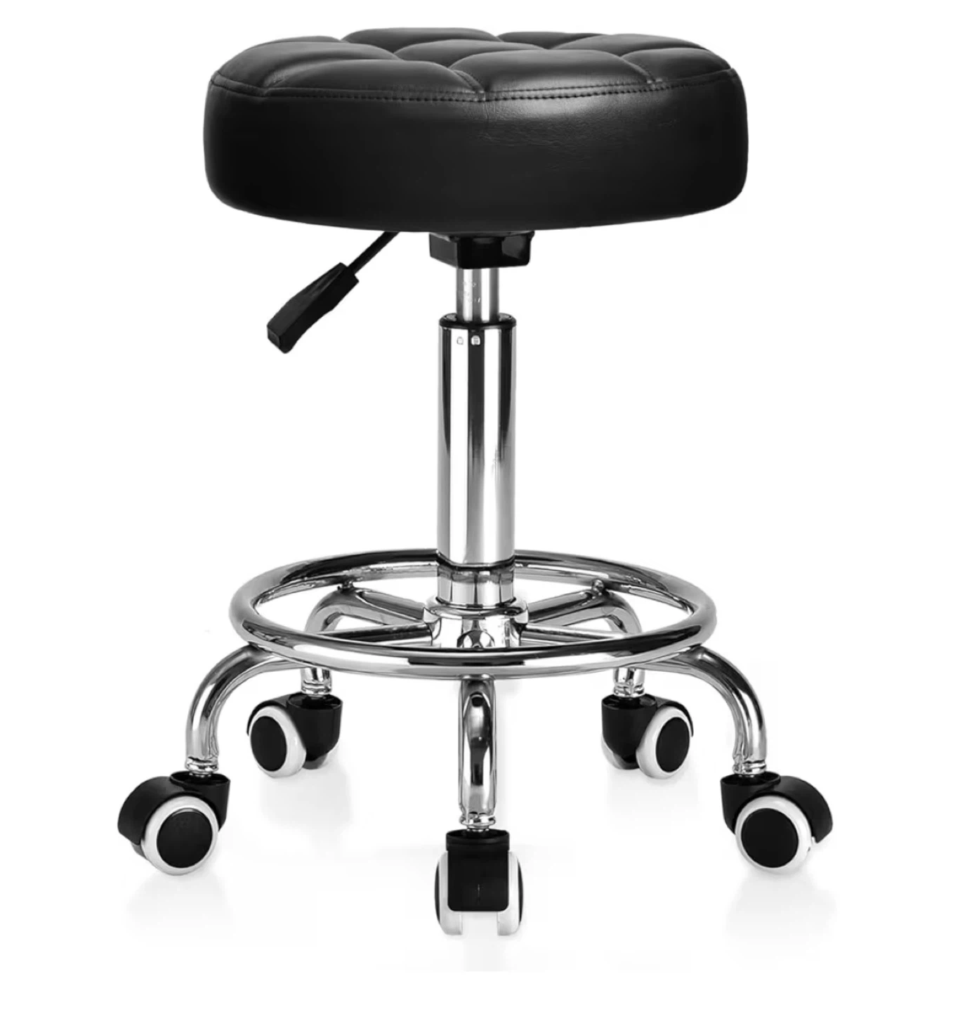 Rolling Stool Chair - Black, Adjustable Height