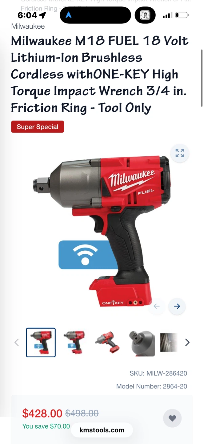 Milwaukee M18 FUEL 3/4 Impact with 3.0 Battery and Charger