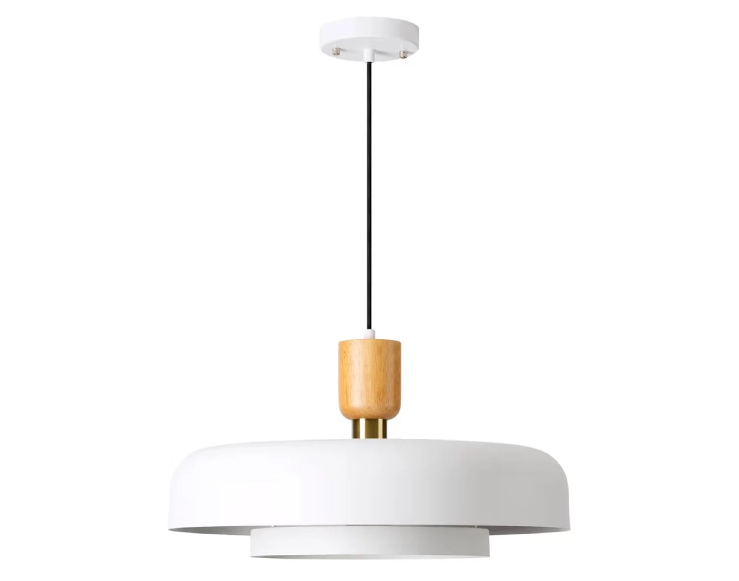 Modern Pendant Light with Wood and Gold Accents - photo 2