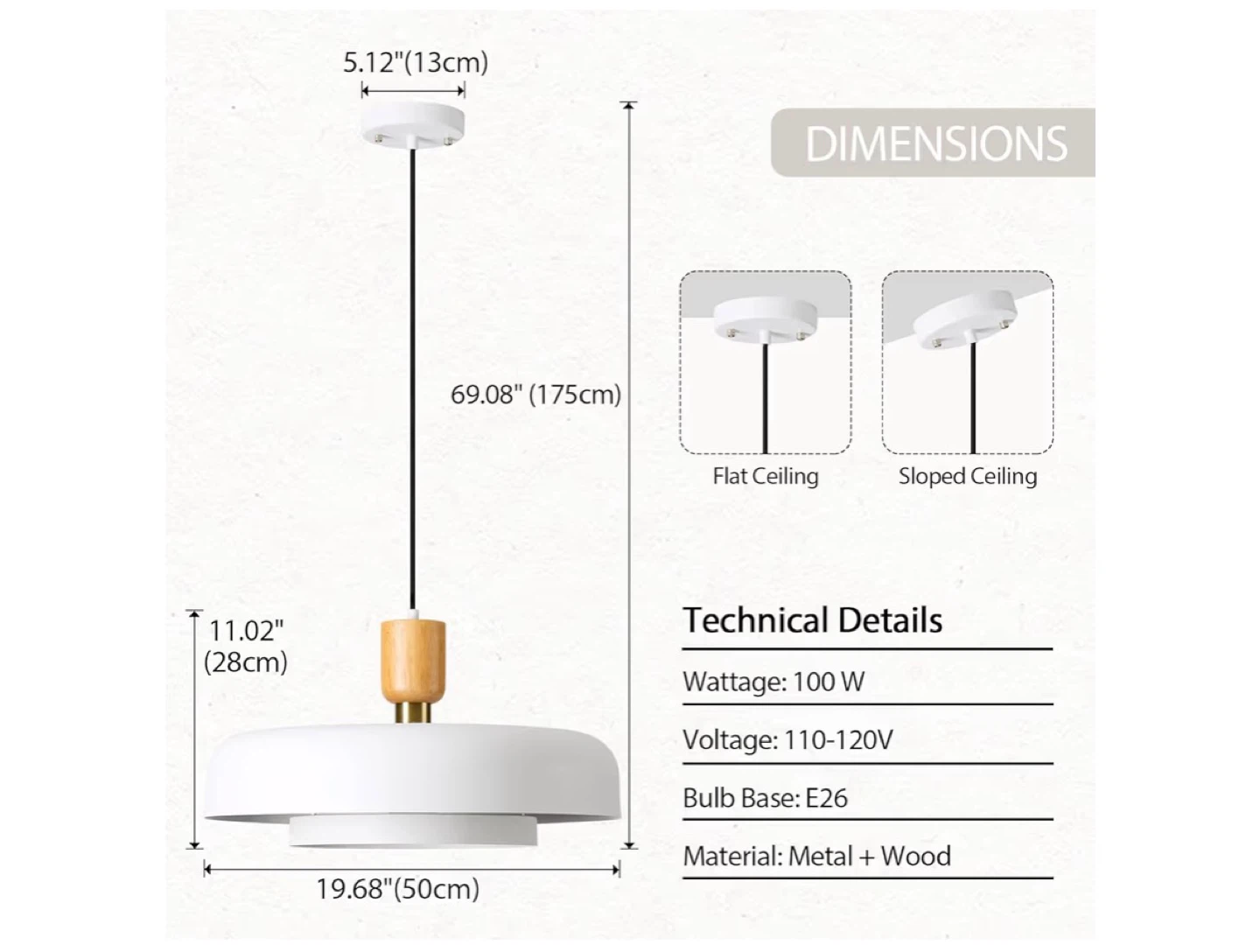Modern Pendant Light with Wood and Gold Accents - photo 4