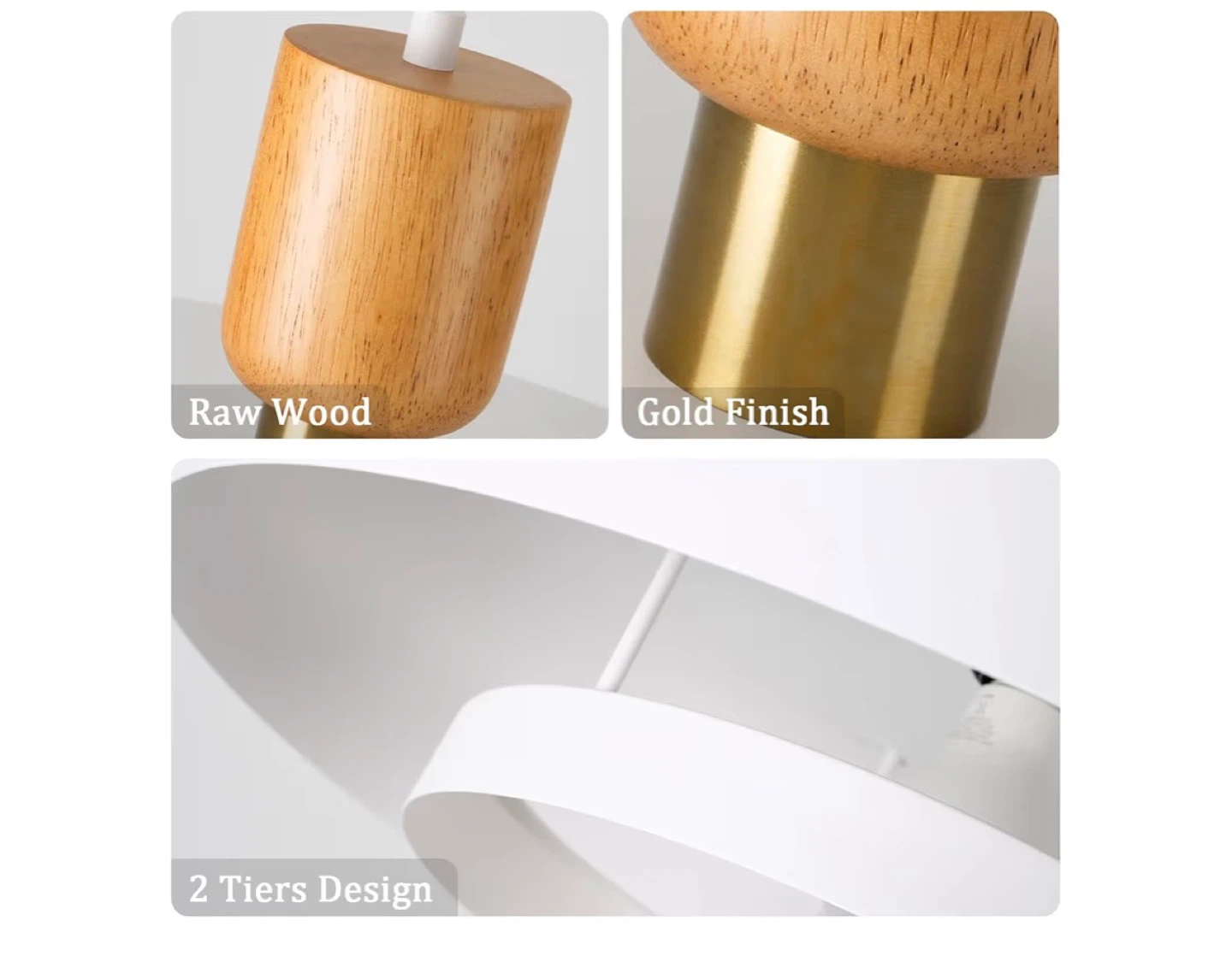 Modern Pendant Light with Wood and Gold Accents - photo 3