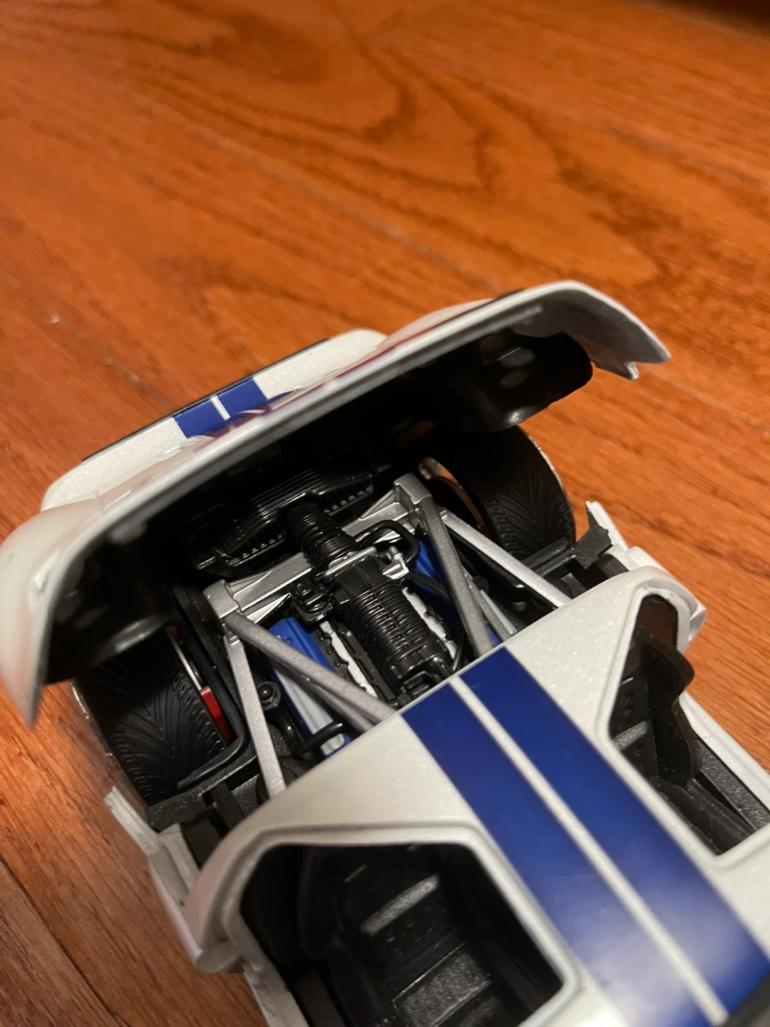 Ford GT Toy Car - White with Blue Stripes