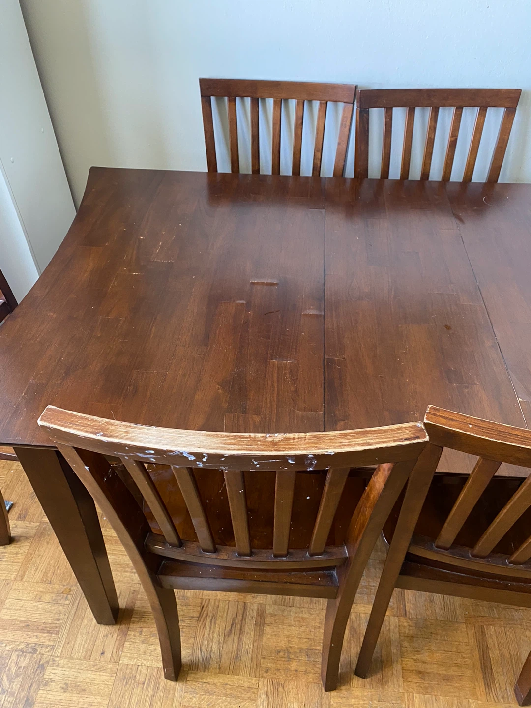 Wooden Dining Table and 4 Chairs with Matching Sideboard - photo 4