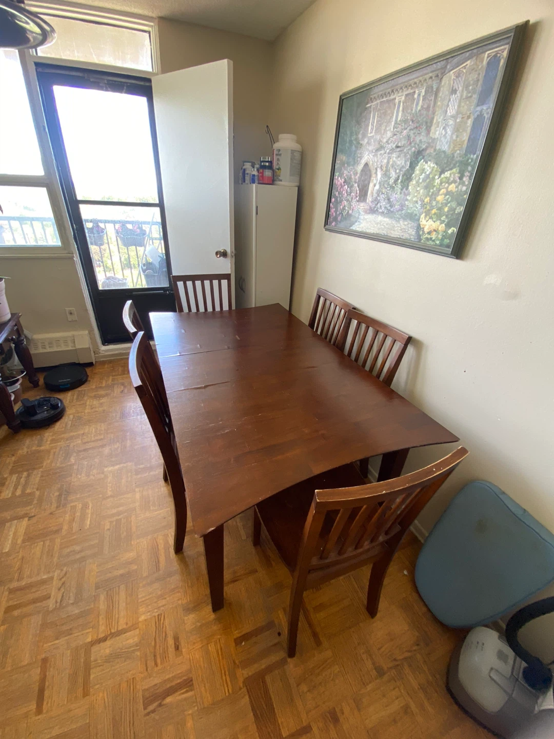 Wooden Dining Table and 4 Chairs with Matching Sideboard