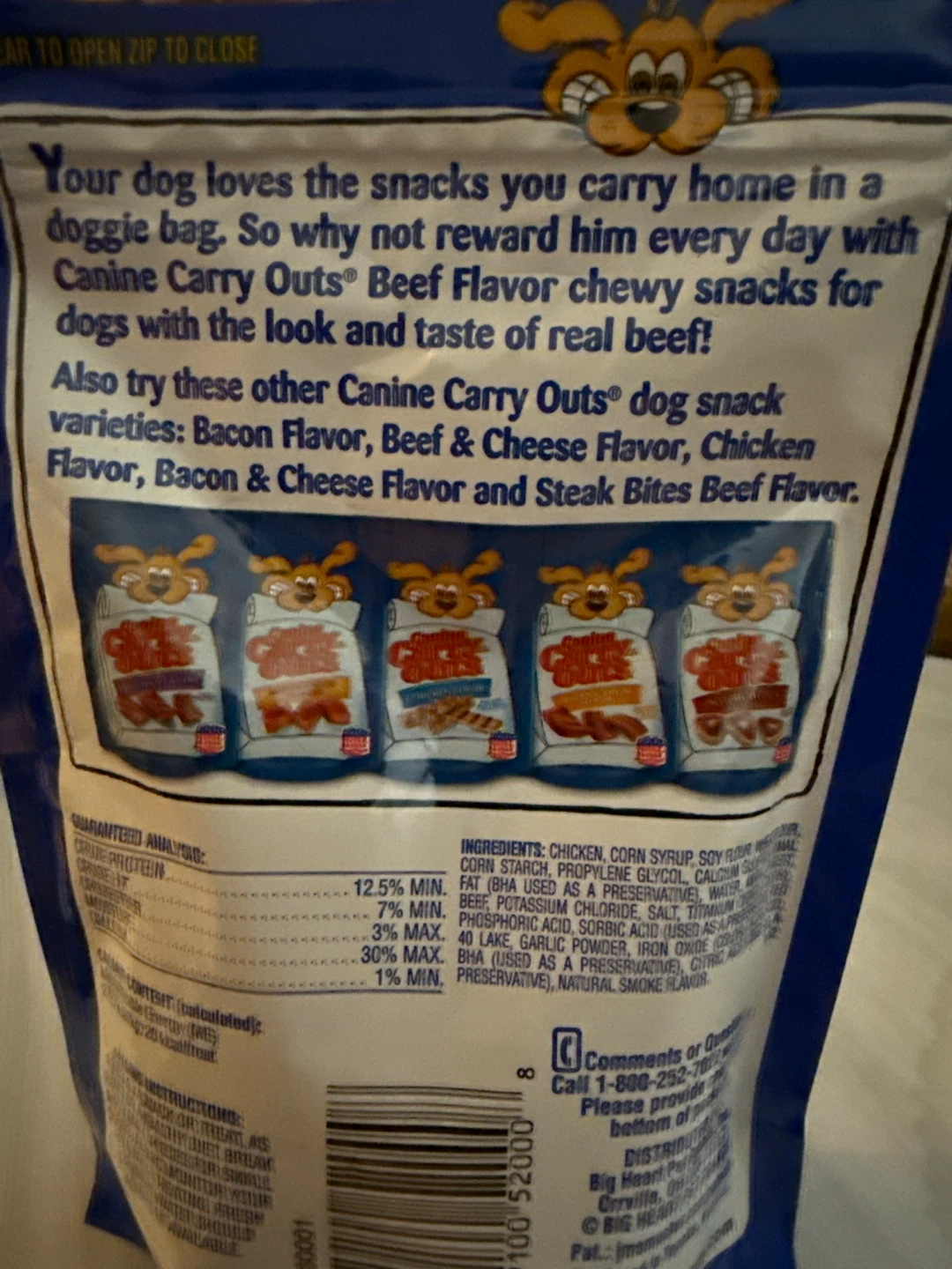Canine Carry Outs Beef Flavor Dog Snacks 4.5 oz - photo 2