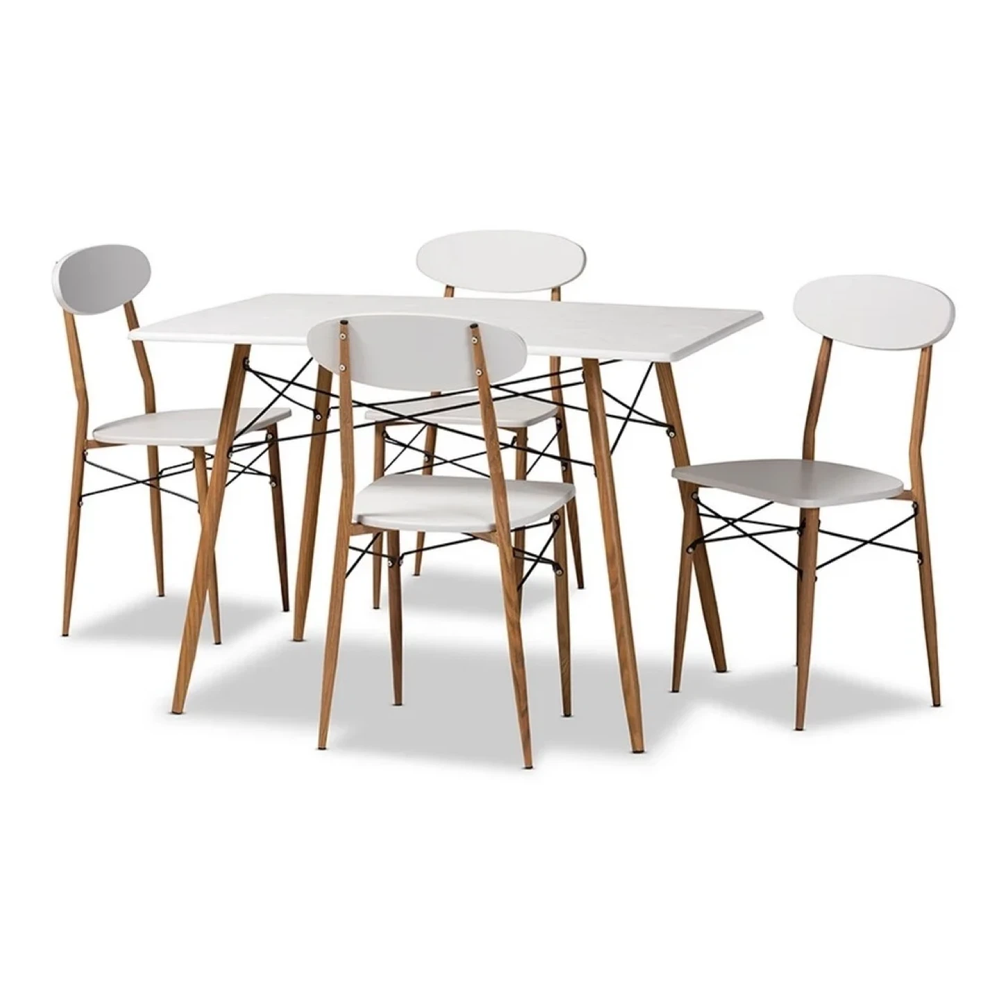 White Dining Table with 4 Chairs