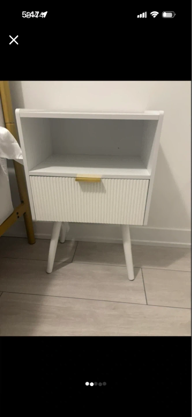 White Bedside Table with Drawer