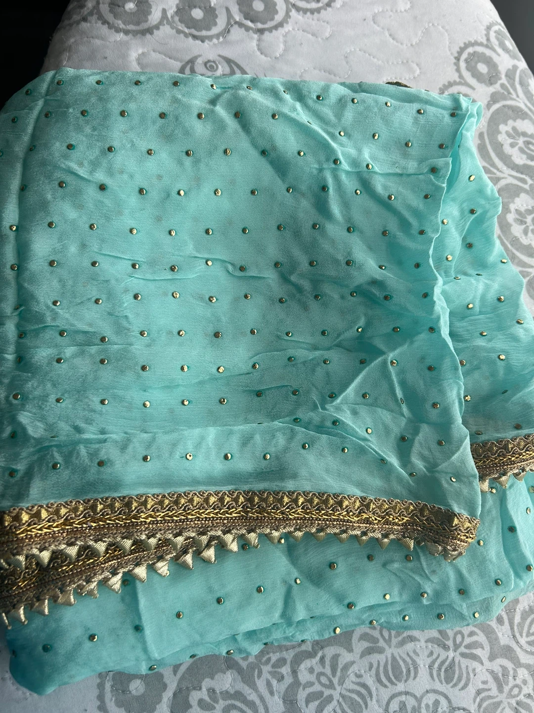 Light Blue Embroidered Women's Shalwar Kameez - photo 3