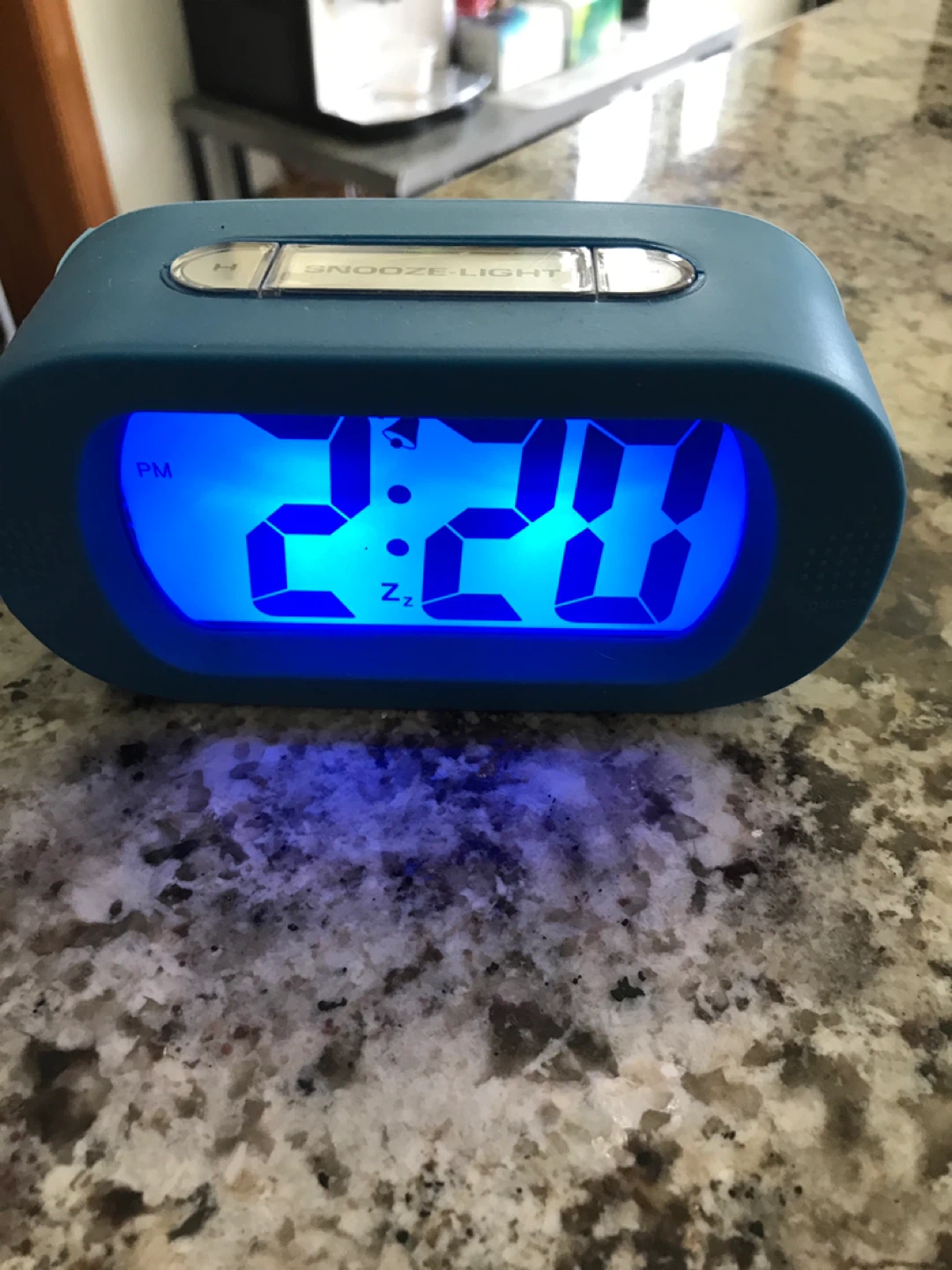 Blue Digital Alarm Clock