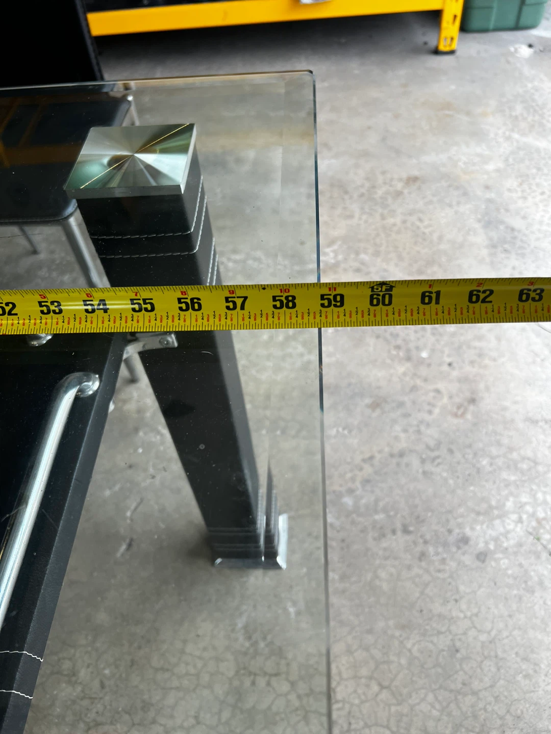 Glass Table Faux Leather Wrapped Legs with 4 Chairs - photo 5