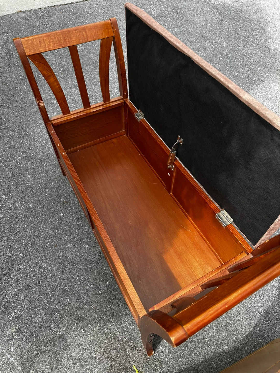 Wooden Storage Bench with Padded Seat - photo 2
