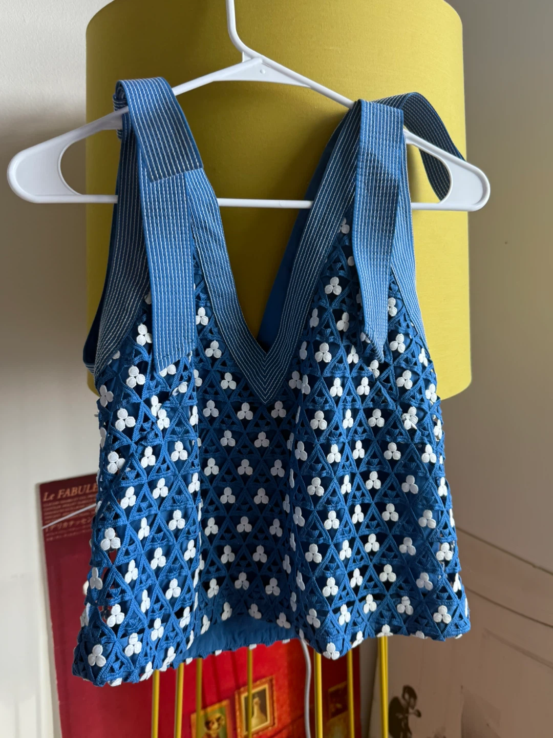 Maeve by Anthropologie Blue White Patterned Knit Tank Top - photo 2