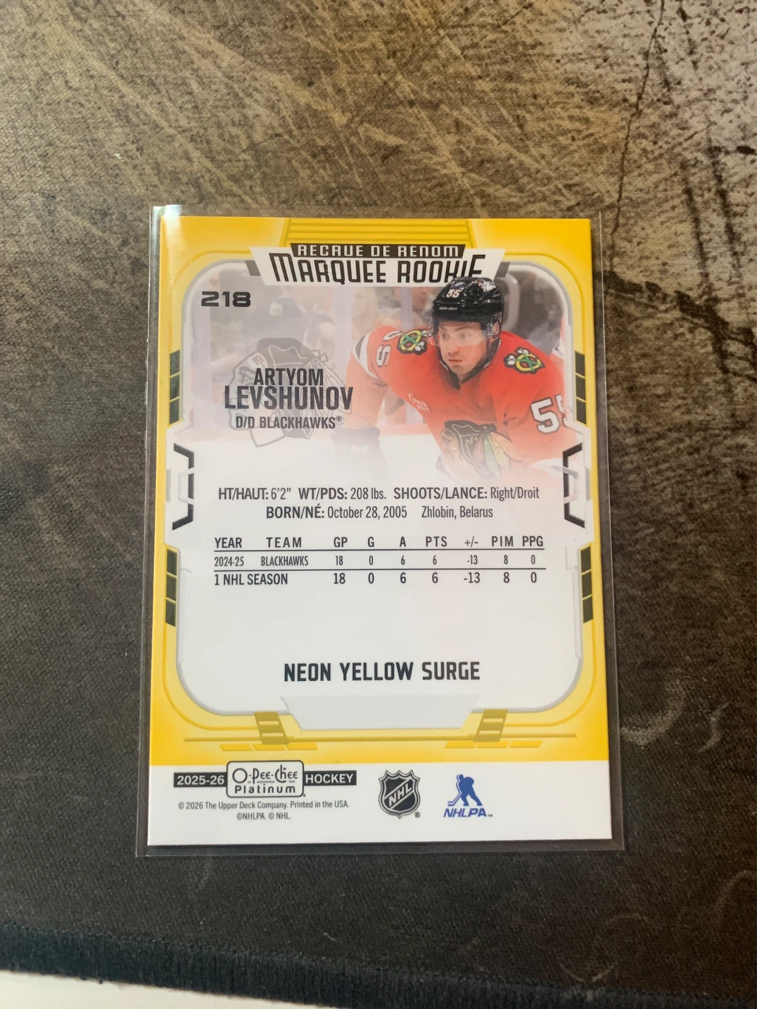 2025-26 O-Pee-Chee Platinum Artyom Levshunov Marquee Rookie Card - photo 2