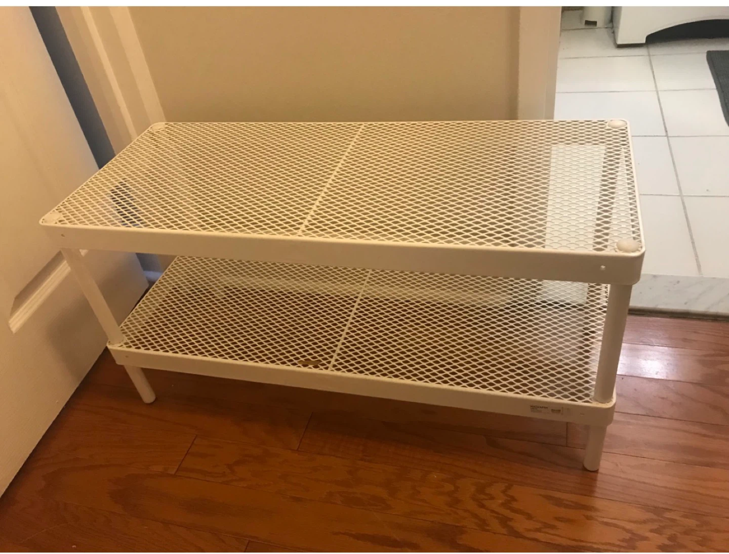 White 2-Tier Wire Shelf Rack