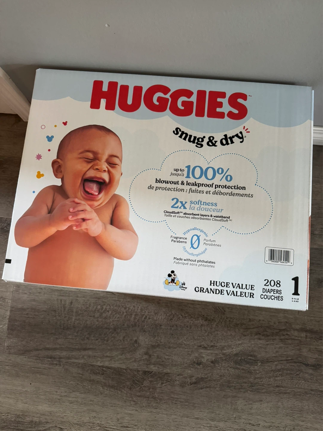 Huggies Snug & Dry Diapers Size 1, 208 Count
