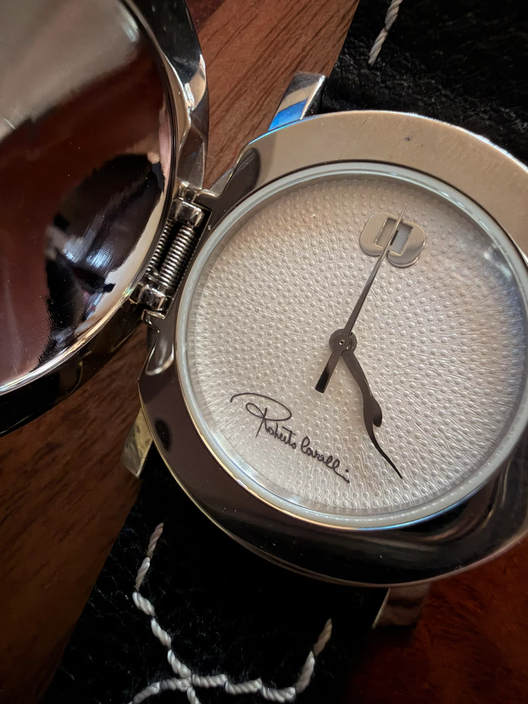 Roberto Cavalli Locket Watch Black Leather - photo 4