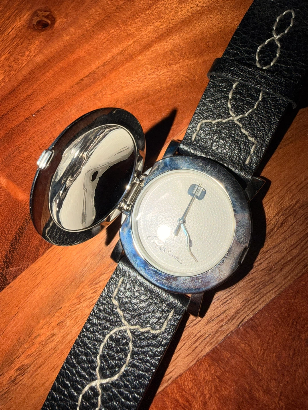Roberto Cavalli Locket Watch Black Leather - photo 2