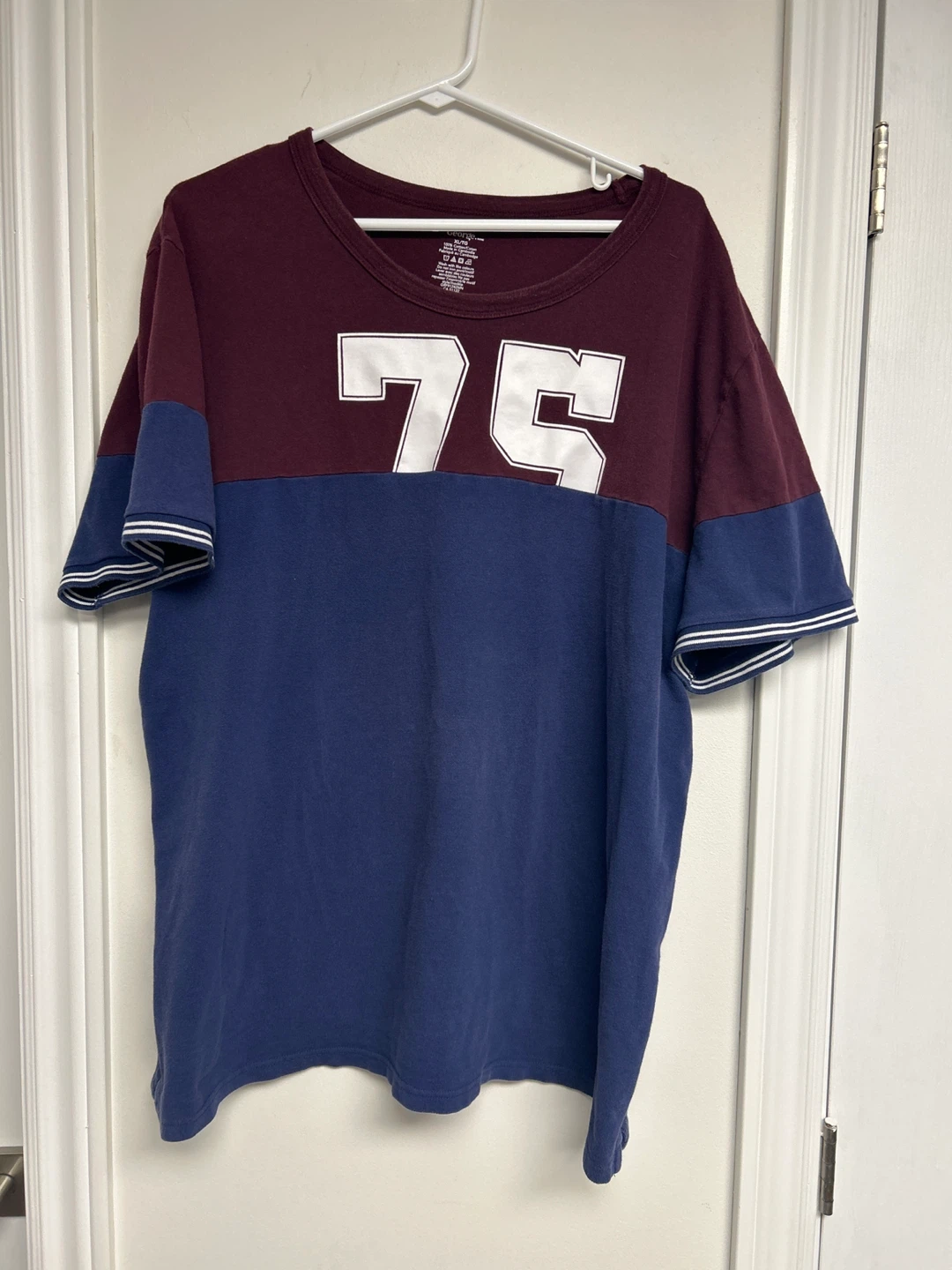 George Men's Burgundy & Blue "75" T-Shirt XL/TG