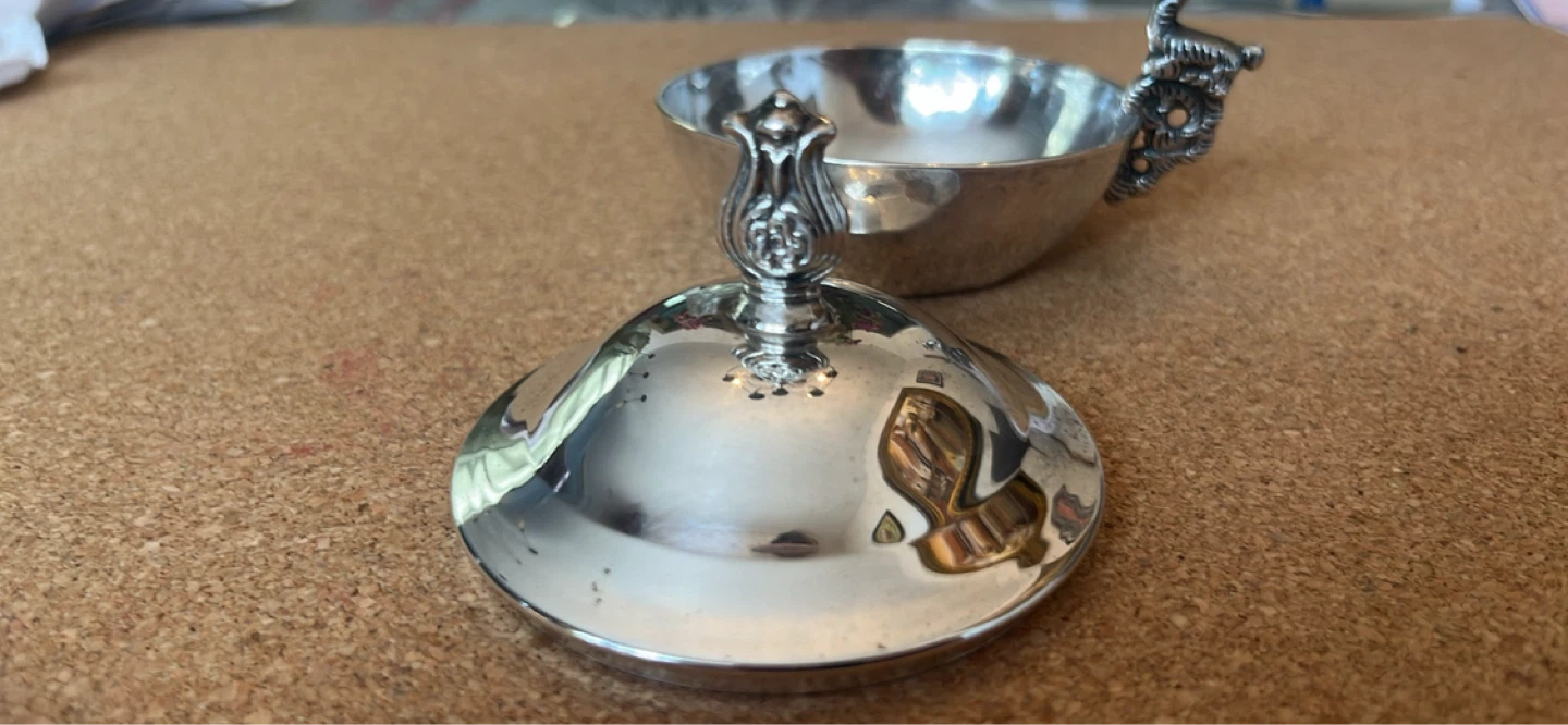 Sterling Silver Sugar Bowl with Lid