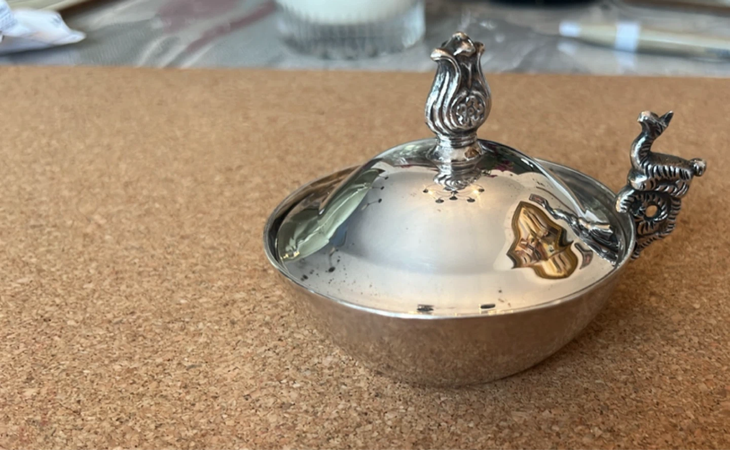 Sterling Silver Sugar Bowl with Lid - photo 3