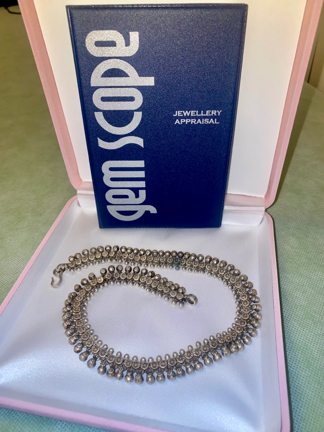 Stamped Sterling Silver Necklace with Hook Clasp