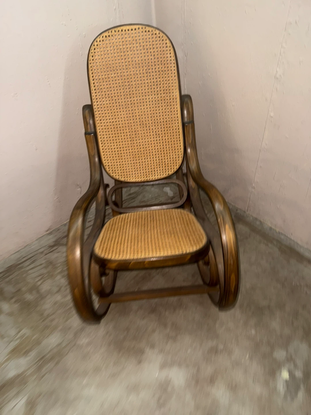 Wooden Rocking Chair with Wicker Seat - photo 2