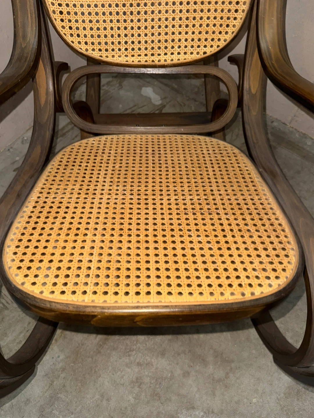 Wooden Rocking Chair with Wicker Seat - photo 5