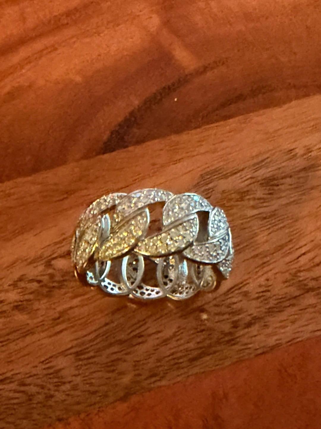 925 Sterling Silver CZ Cuban Link Ring - photo 3