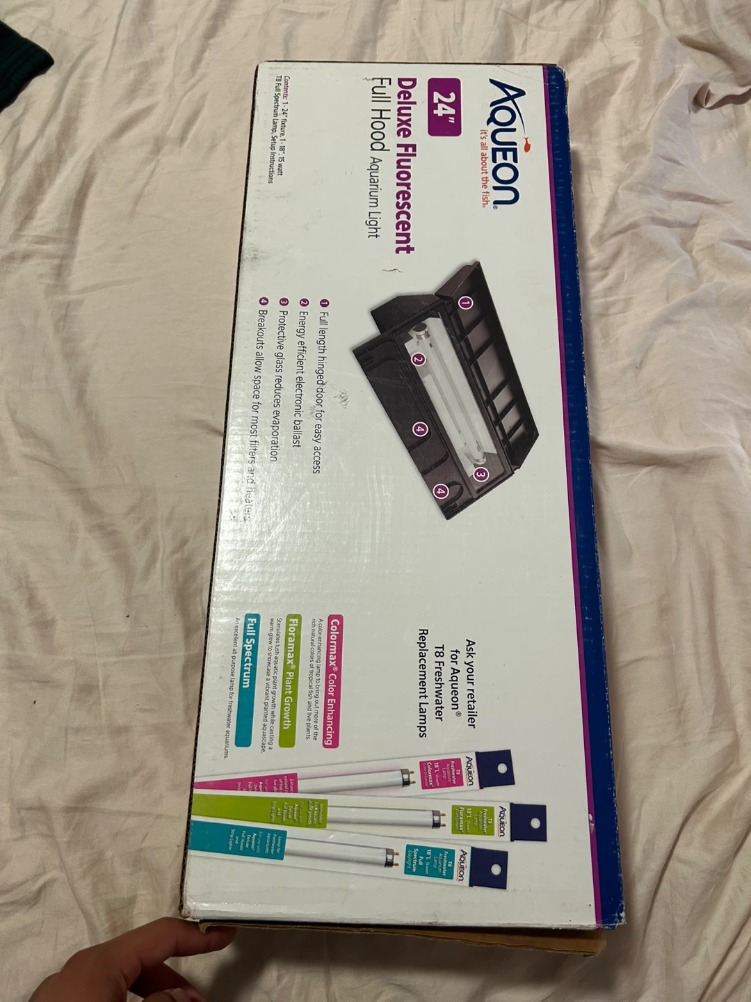 Aqueon Deluxe Fluorescent Full Hood Aquarium Light - 24"