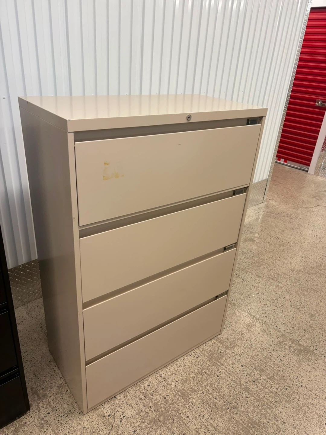 Tan 4-Drawer Metal Filing Cabinet