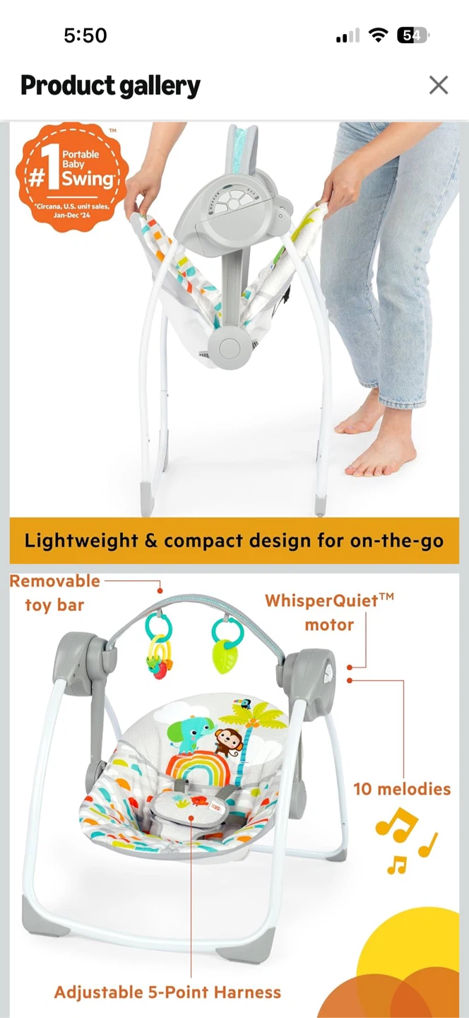 Bright Starts Portable Automatic Baby Swing - photo 4