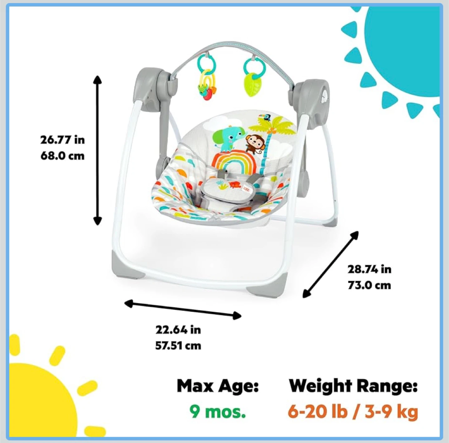 Bright Starts Portable Automatic Baby Swing - photo 3