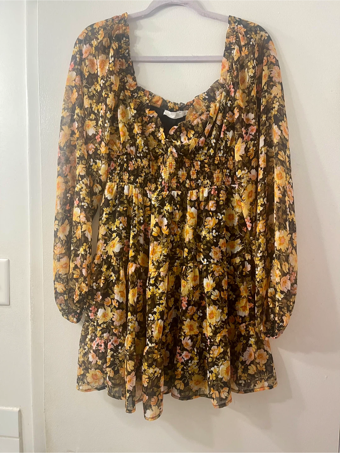 Lush fall floral dress